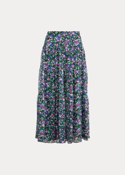 Ralph Lauren Floral Tiered Peasant Kort Nederdel Dame Danmark (DCIEQ9710)